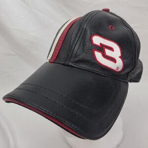 Vintage Dale Earnhardt #3 NASCAR Leather Hat Chase Authentics Wilsons Black...